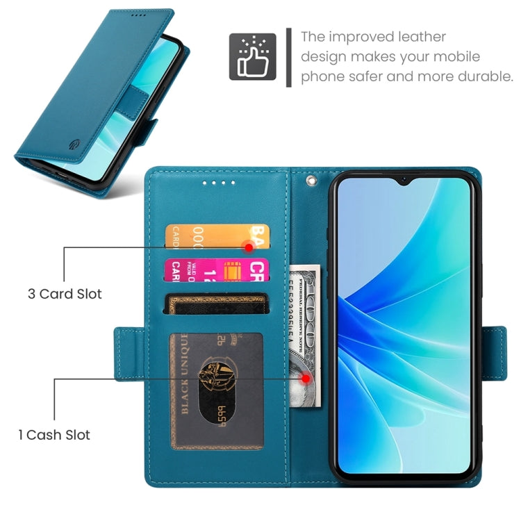 For OPPO A57 4G Global / A77 4G Global Side Buckle Magnetic Frosted Leather Phone Case