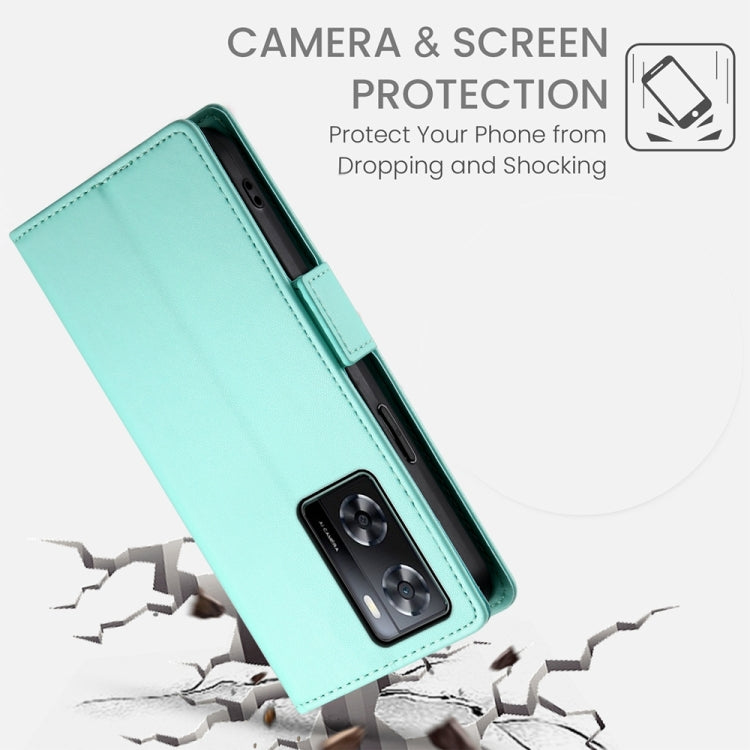 For OPPO A57 4G Global / A77 4G Global Side Buckle Magnetic Frosted Leather Phone Case