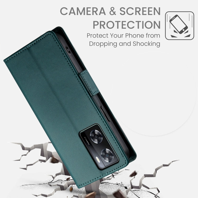 For OPPO A57 4G Global / A77 4G Global Side Buckle Magnetic Frosted Leather Phone Case