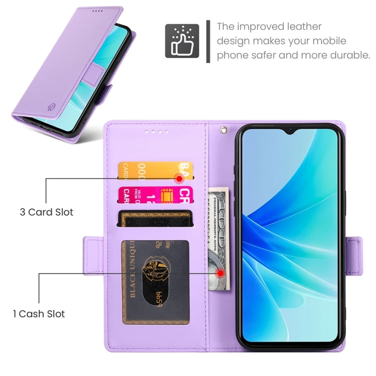 For OPPO A57 4G Global / A77 4G Global Side Buckle Magnetic Frosted Leather Phone Case