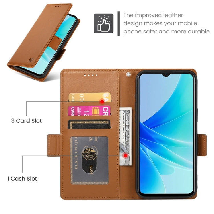 For OPPO A57 4G Global / A77 4G Global Side Buckle Magnetic Frosted Leather Phone Case