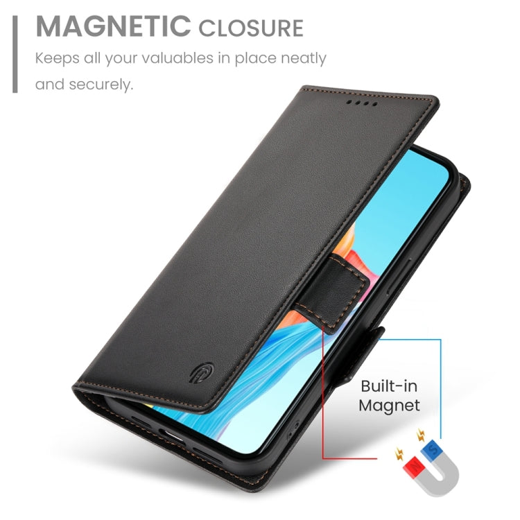 For OPPO A58 4G Global Side Buckle Magnetic Frosted Leather Phone Case
