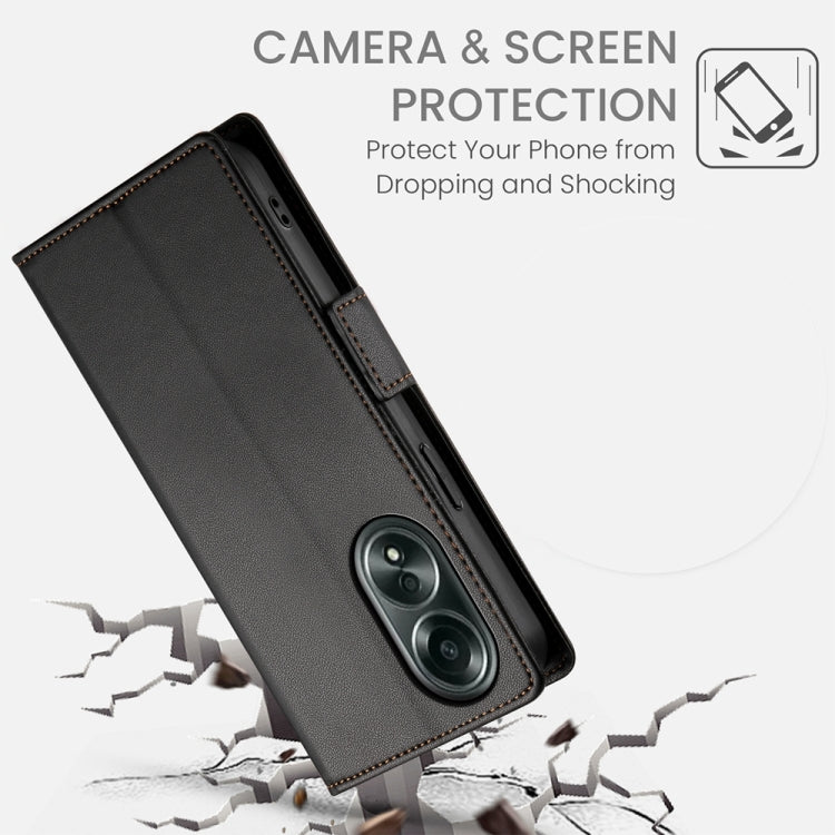 For OPPO A58 4G Global Side Buckle Magnetic Frosted Leather Phone Case