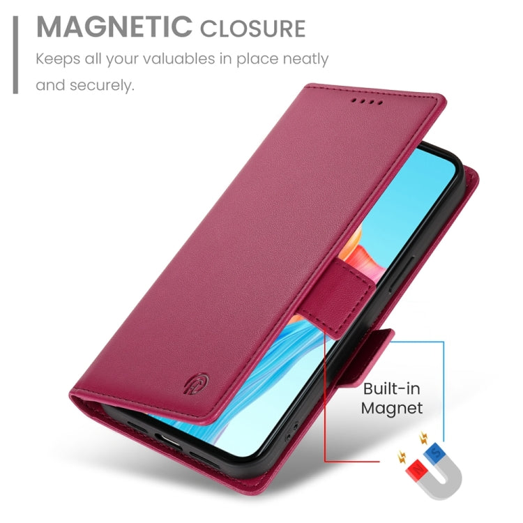 For OPPO A58 4G Global Side Buckle Magnetic Frosted Leather Phone Case