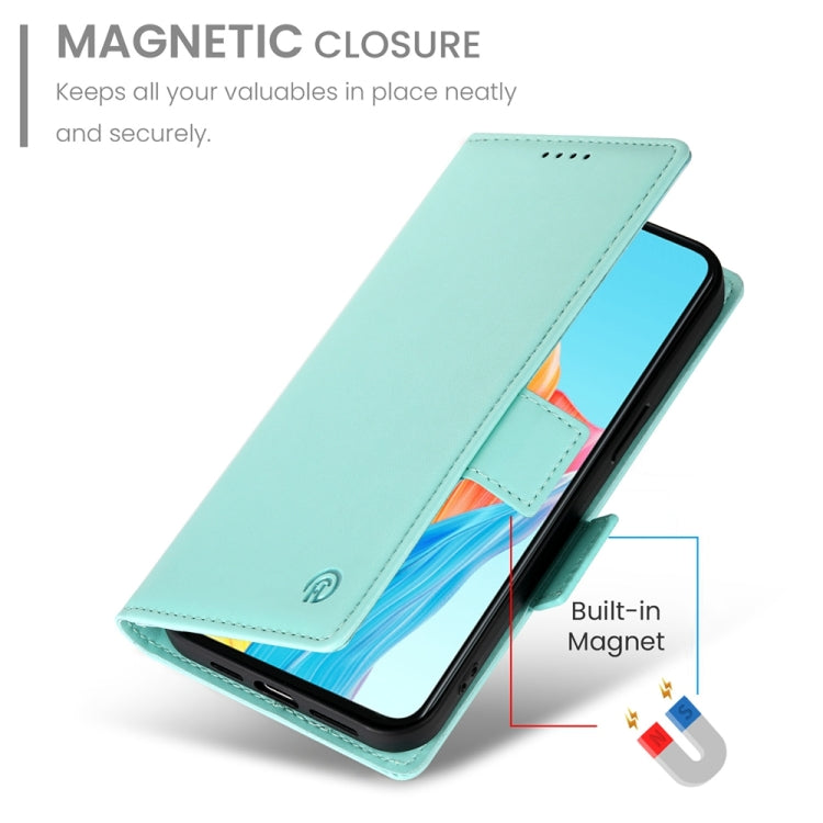 For OPPO A58 4G Global Side Buckle Magnetic Frosted Leather Phone Case