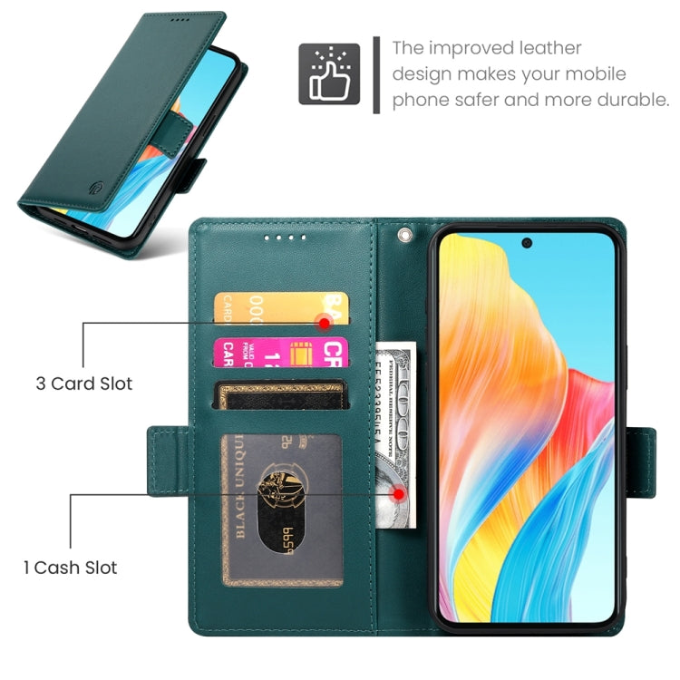 For OPPO A58 4G Global Side Buckle Magnetic Frosted Leather Phone Case