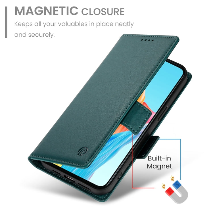 For OPPO A58 4G Global Side Buckle Magnetic Frosted Leather Phone Case