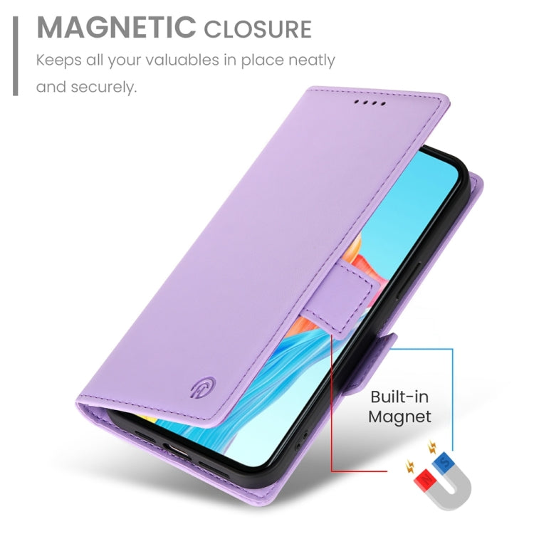 For OPPO A58 4G Global Side Buckle Magnetic Frosted Leather Phone Case