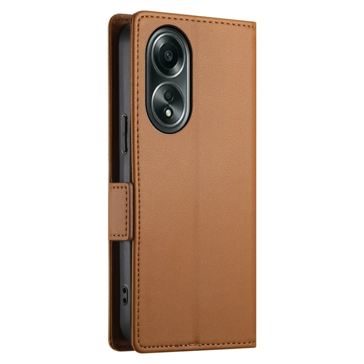 For OPPO A58 4G Global Side Buckle Magnetic Frosted Leather Phone Case