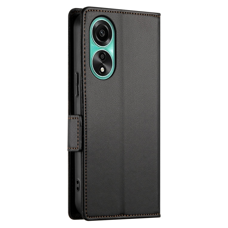 For OPPO A78 4G Global Side Buckle Magnetic Frosted Leather Phone Case