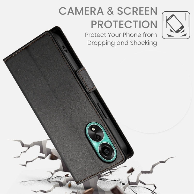 For OPPO A78 4G Global Side Buckle Magnetic Frosted Leather Phone Case