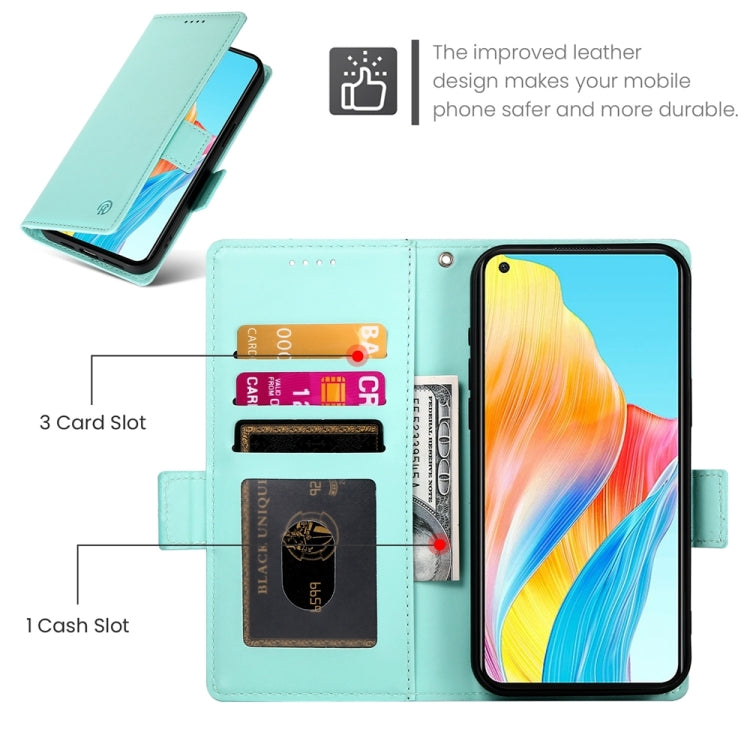 For OPPO A78 4G Global Side Buckle Magnetic Frosted Leather Phone Case