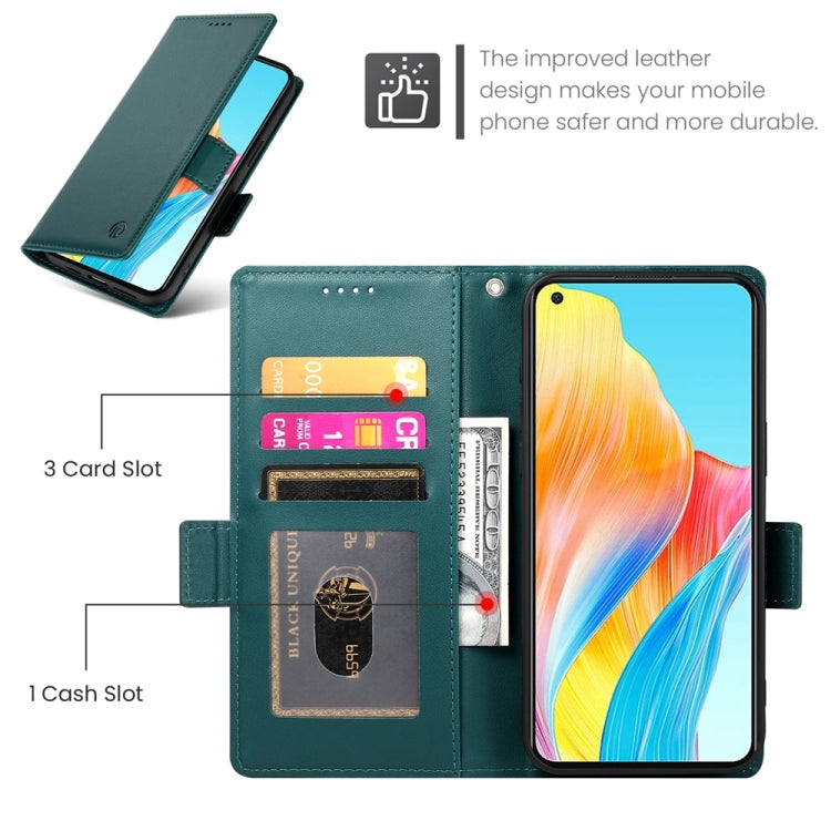 For OPPO A78 4G Global Side Buckle Magnetic Frosted Leather Phone Case