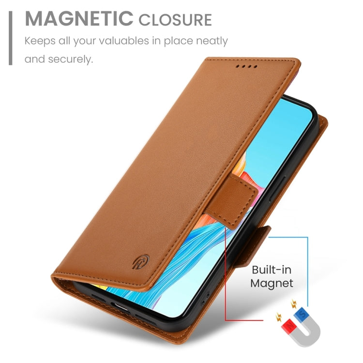 For OPPO A78 4G Global Side Buckle Magnetic Frosted Leather Phone Case