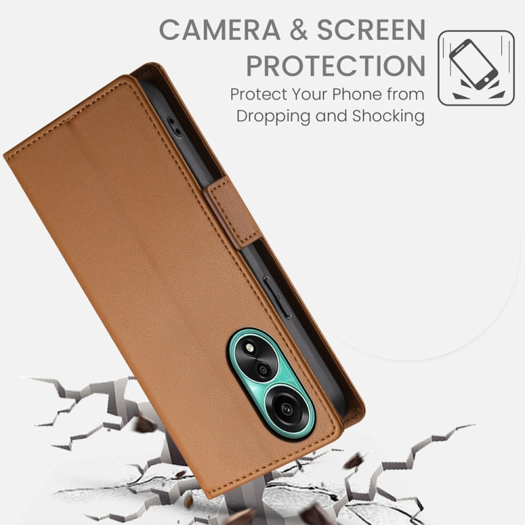 For OPPO A78 4G Global Side Buckle Magnetic Frosted Leather Phone Case