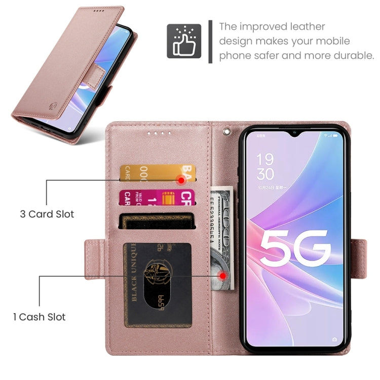 For OPPO A78 5G / A58x Global / A1x 5G Side Buckle Magnetic Frosted Leather Phone Case