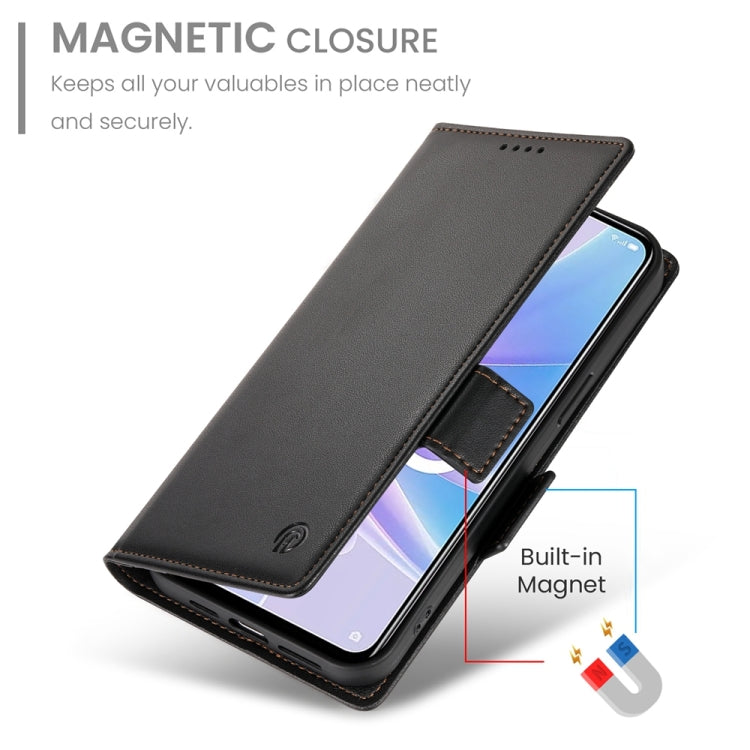 For OPPO A78 5G / A58x Global / A1x 5G Side Buckle Magnetic Frosted Leather Phone Case