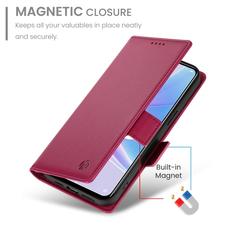 For OPPO A78 5G / A58x Global / A1x 5G Side Buckle Magnetic Frosted Leather Phone Case