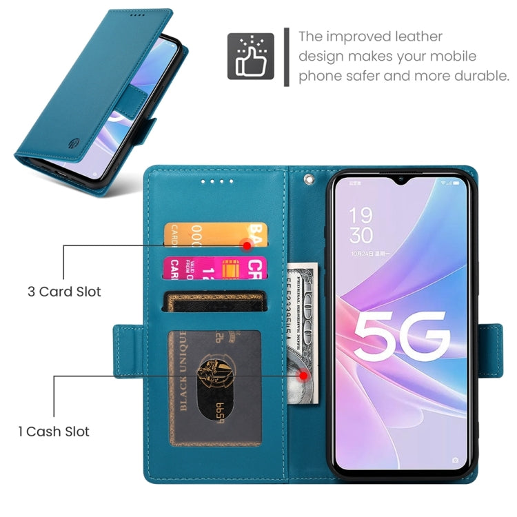 For OPPO A78 5G / A58x Global / A1x 5G Side Buckle Magnetic Frosted Leather Phone Case