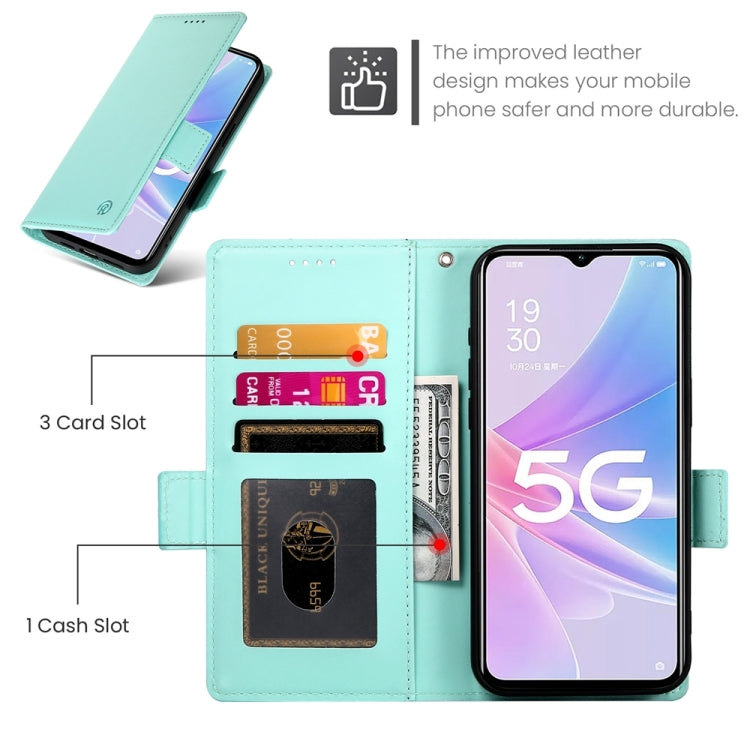 For OPPO A78 5G / A58x Global / A1x 5G Side Buckle Magnetic Frosted Leather Phone Case