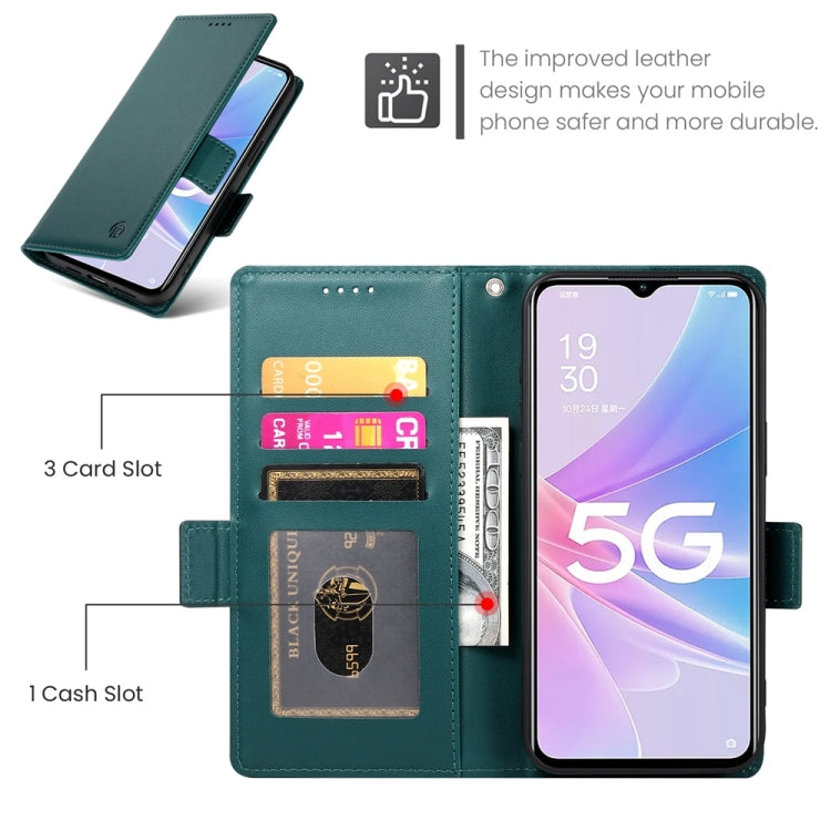 For OPPO A78 5G / A58x Global / A1x 5G Side Buckle Magnetic Frosted Leather Phone Case