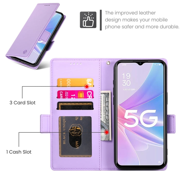For OPPO A78 5G / A58x Global / A1x 5G Side Buckle Magnetic Frosted Leather Phone Case