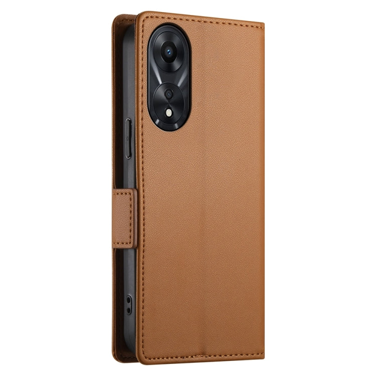 For OPPO A78 5G / A58x Global / A1x 5G Side Buckle Magnetic Frosted Leather Phone Case