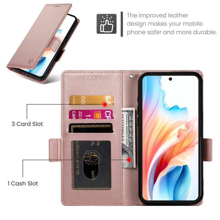 For OPPO A79 5G Side Buckle Magnetic Frosted Leather Phone Case