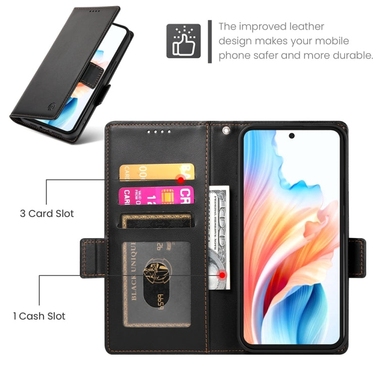 For OPPO A79 5G Side Buckle Magnetic Frosted Leather Phone Case