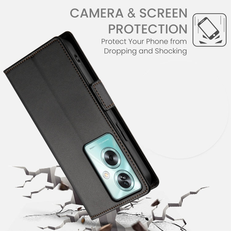 For OPPO A79 5G Side Buckle Magnetic Frosted Leather Phone Case