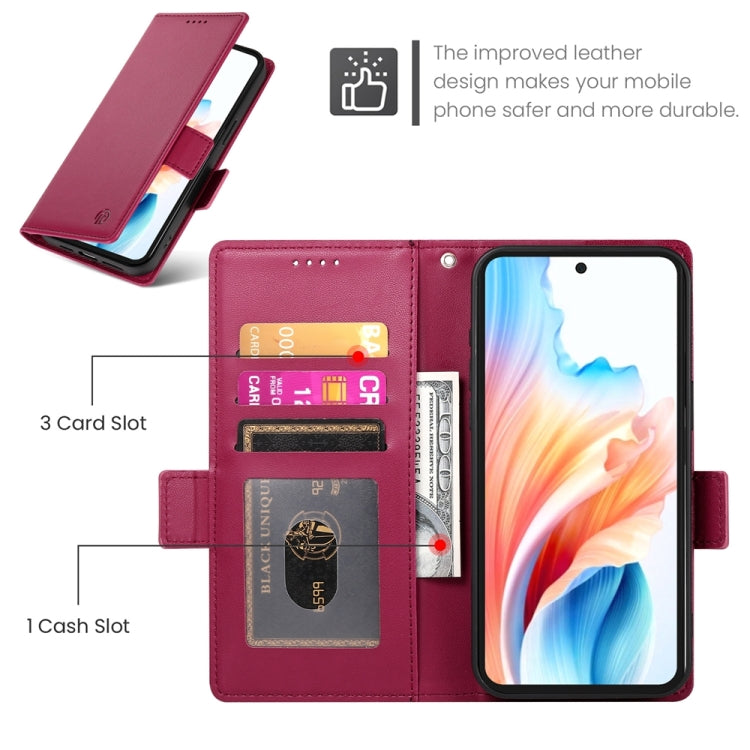 For OPPO A79 5G Side Buckle Magnetic Frosted Leather Phone Case