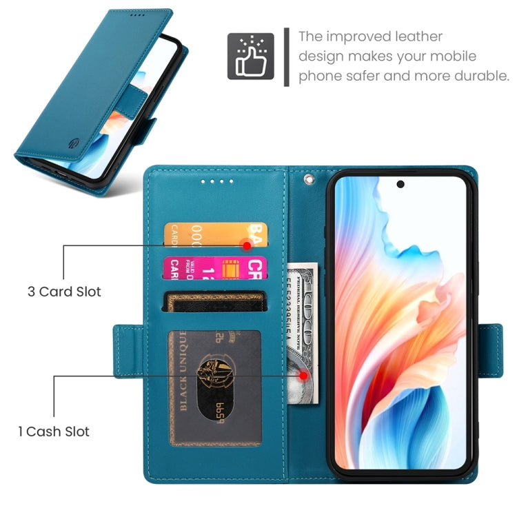 For OPPO A79 5G Side Buckle Magnetic Frosted Leather Phone Case