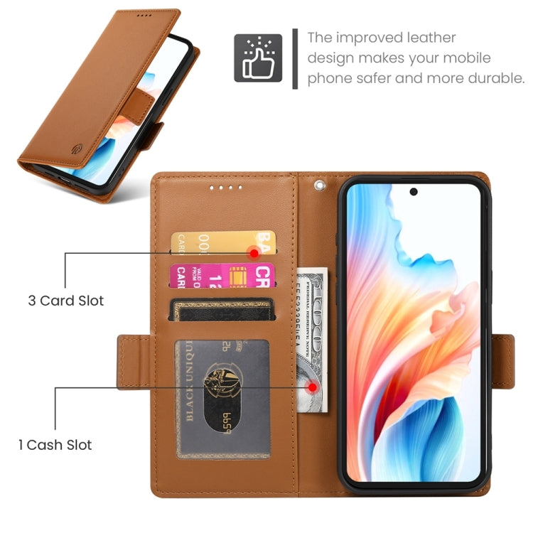 For OPPO A79 5G Side Buckle Magnetic Frosted Leather Phone Case