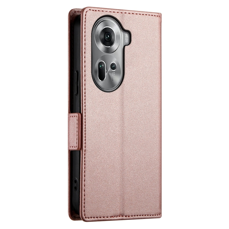 For OPPO Reno11 5G Global Side Buckle Magnetic Frosted Leather Phone Case