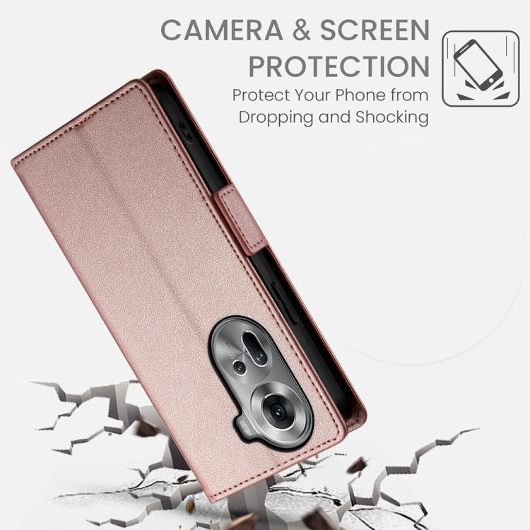 For OPPO Reno11 5G Global Side Buckle Magnetic Frosted Leather Phone Case