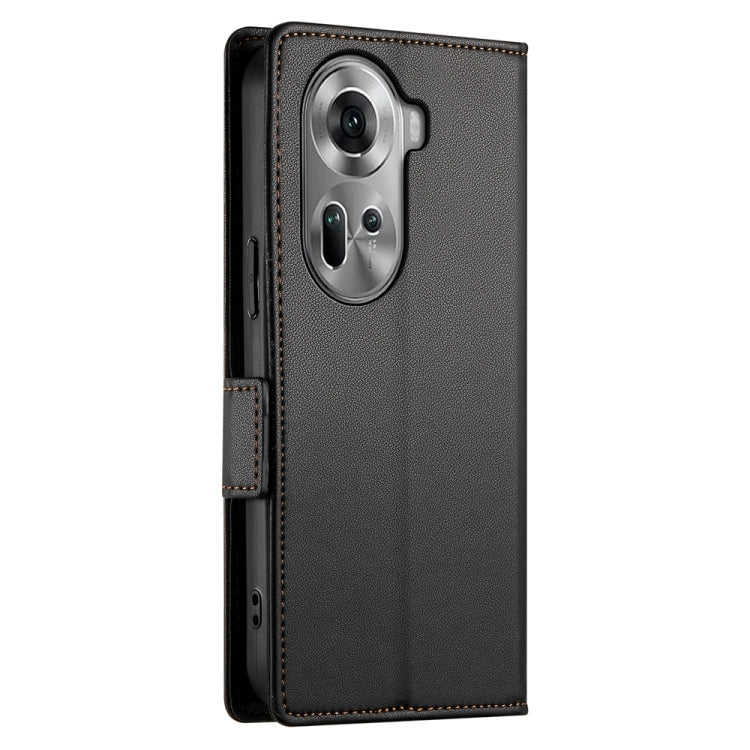 For OPPO Reno11 5G Global Side Buckle Magnetic Frosted Leather Phone Case