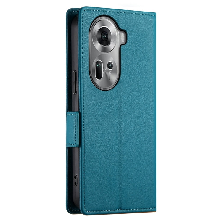 For OPPO Reno11 5G Global Side Buckle Magnetic Frosted Leather Phone Case