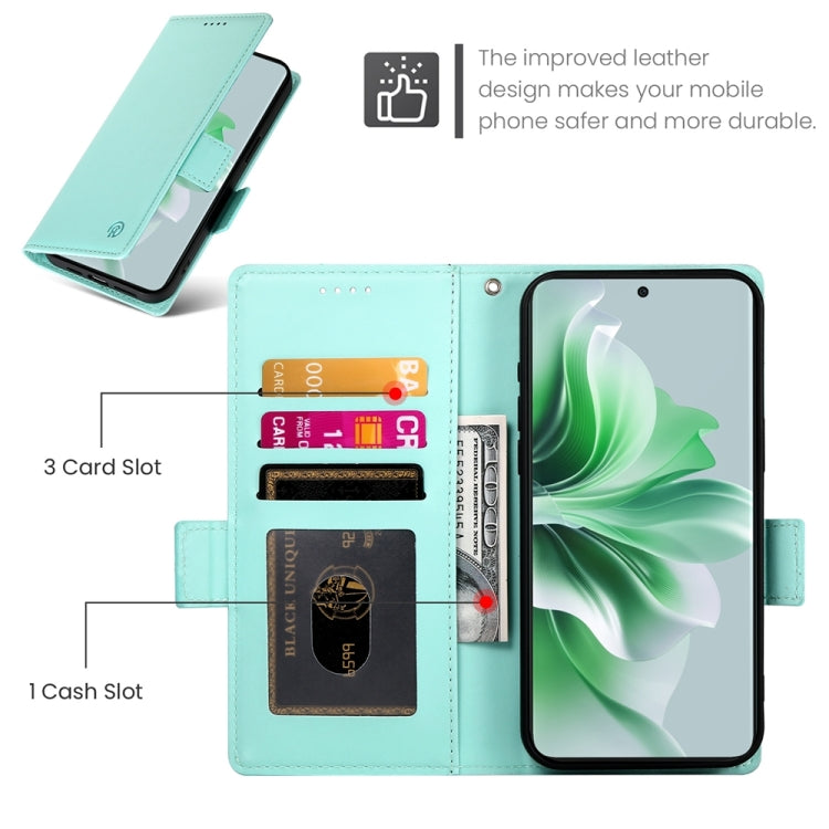 For OPPO Reno11 5G Global Side Buckle Magnetic Frosted Leather Phone Case