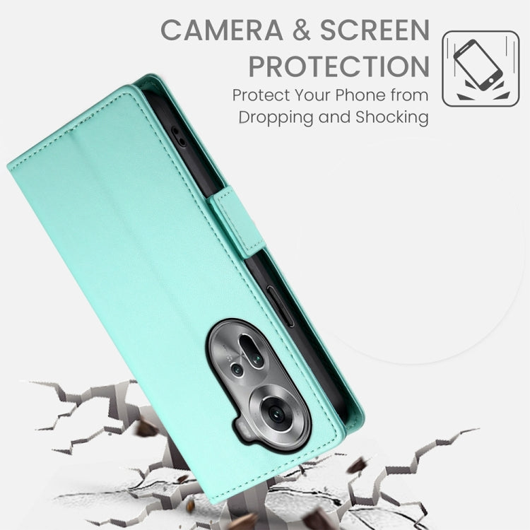 For OPPO Reno11 5G Global Side Buckle Magnetic Frosted Leather Phone Case