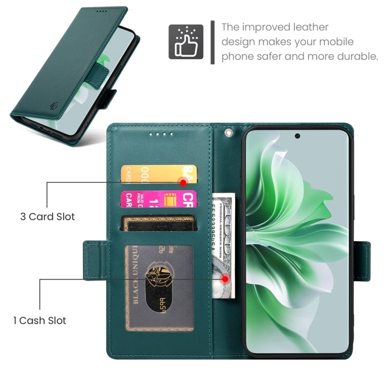 For OPPO Reno11 5G Global Side Buckle Magnetic Frosted Leather Phone Case