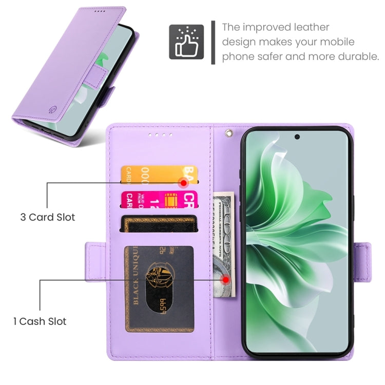 For OPPO Reno11 5G Global Side Buckle Magnetic Frosted Leather Phone Case