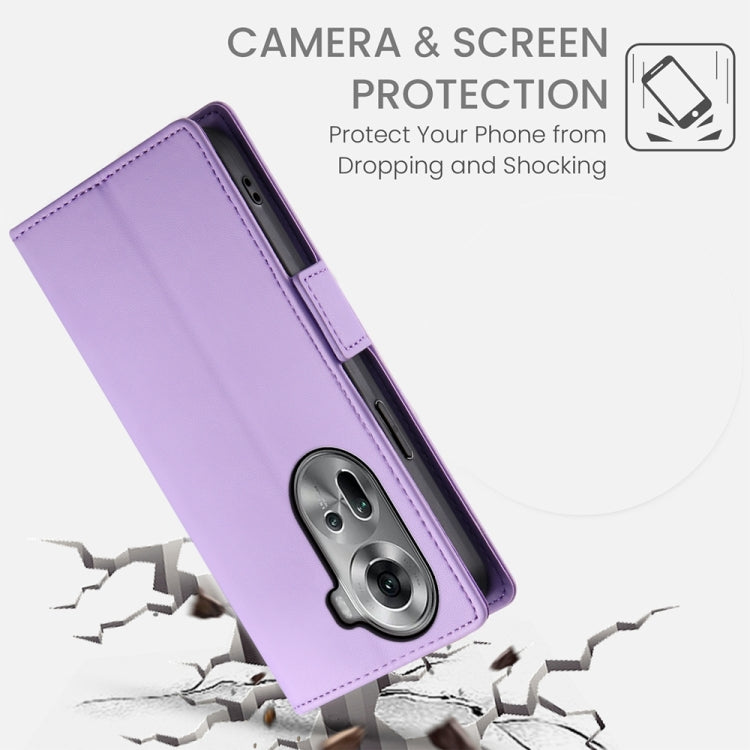 For OPPO Reno11 5G Global Side Buckle Magnetic Frosted Leather Phone Case