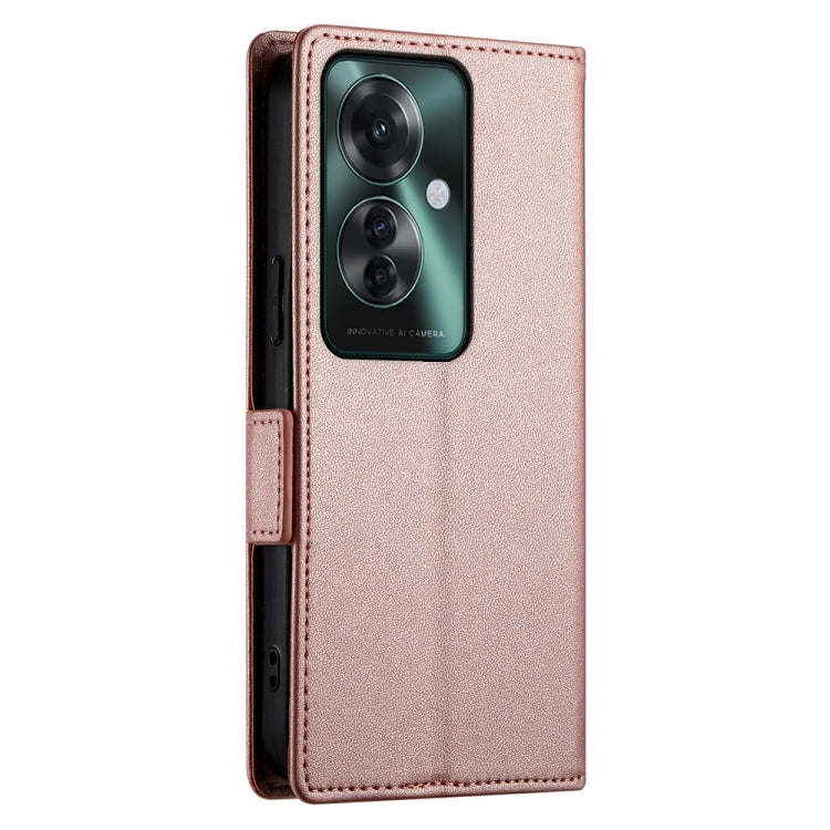 For OPPO Reno11 F Side Buckle Magnetic Frosted Leather Phone Case