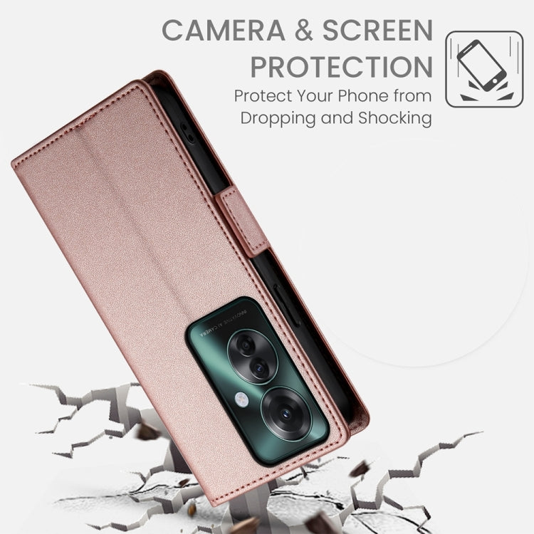 For OPPO Reno11 F Side Buckle Magnetic Frosted Leather Phone Case