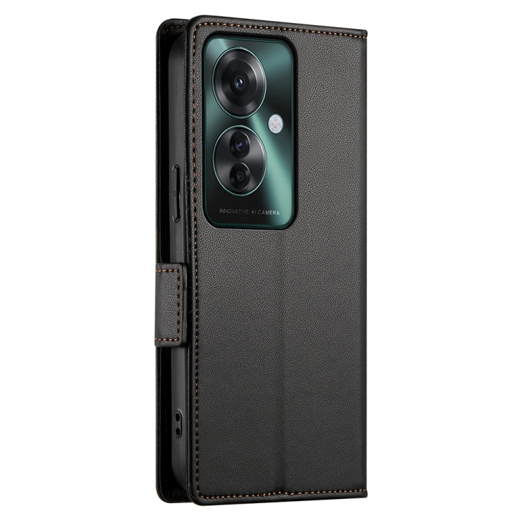 For OPPO Reno11 F Side Buckle Magnetic Frosted Leather Phone Case
