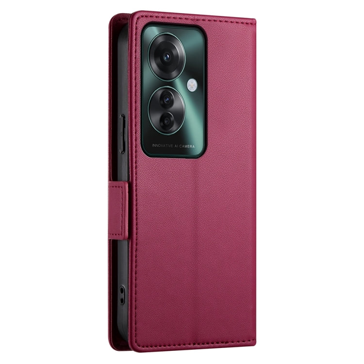 For OPPO Reno11 F Side Buckle Magnetic Frosted Leather Phone Case