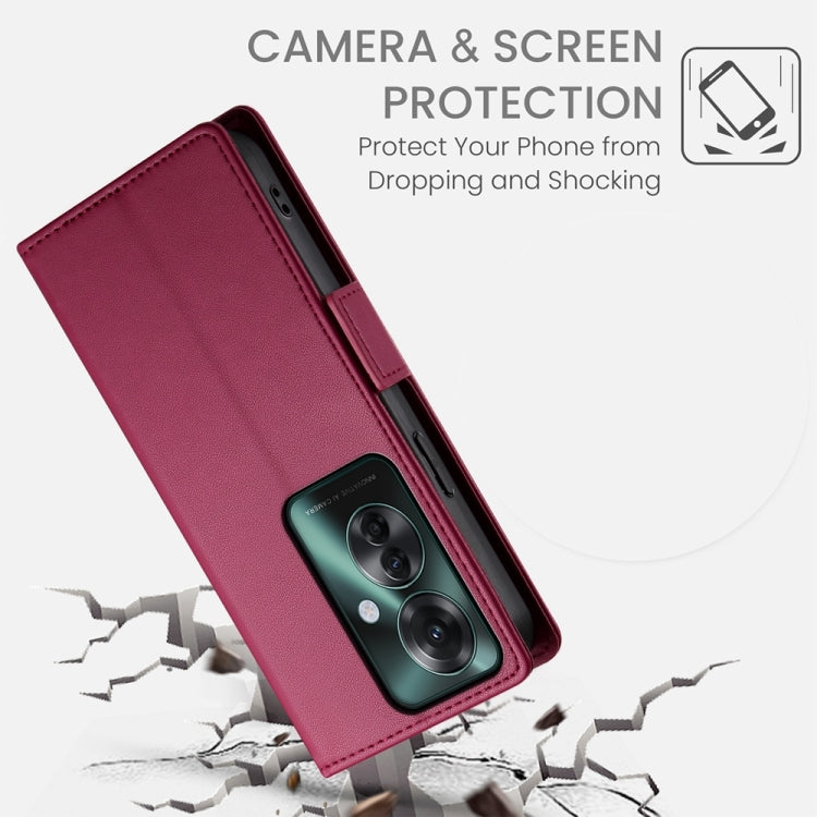 For OPPO Reno11 F Side Buckle Magnetic Frosted Leather Phone Case
