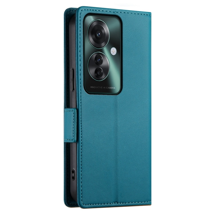 For OPPO Reno11 F Side Buckle Magnetic Frosted Leather Phone Case