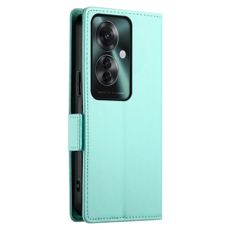 For OPPO Reno11 F Side Buckle Magnetic Frosted Leather Phone Case