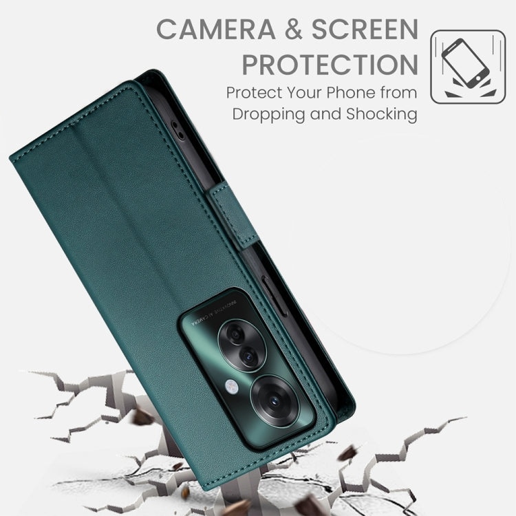 For OPPO Reno11 F Side Buckle Magnetic Frosted Leather Phone Case